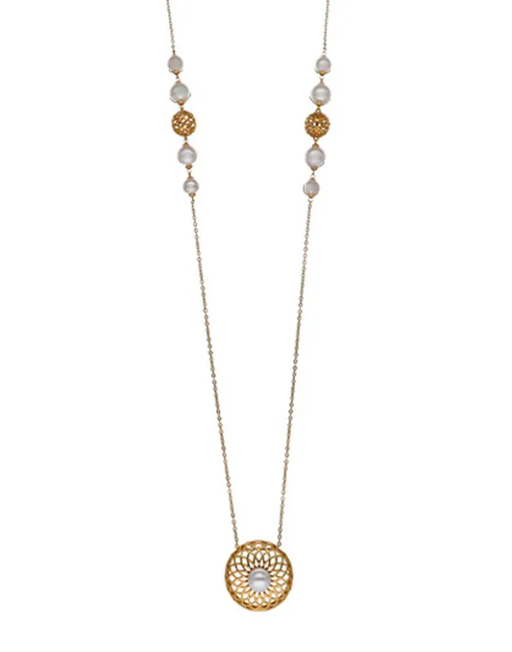 Store Majorica Etna Necklace In Gold-Plated Silver