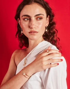 Cheap Majorica Gold Atenea Ring With Half Pearl