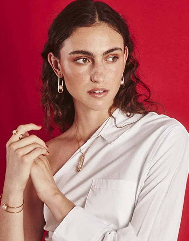 Cheap Majorica Gold Atenea Ring With Half Pearl