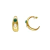 Discount Majorica Gold Feme Big Hoop Earrings With Pearls And Green Agates