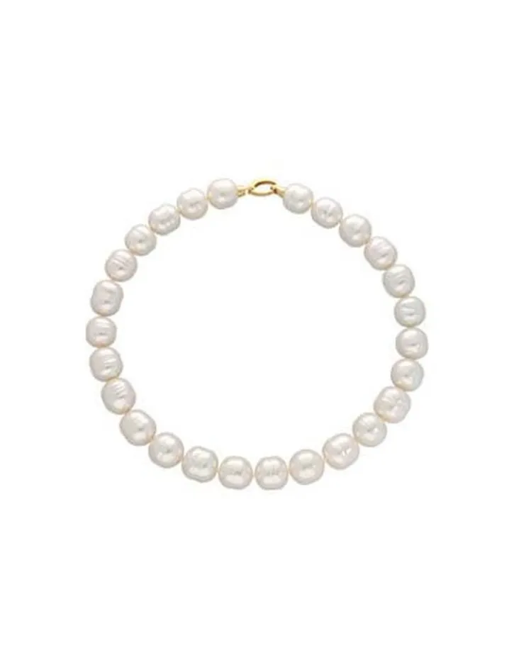 Hot Majorica Gold Plated Barroque Pearl Necklace Lyra 14Mm 42Cm