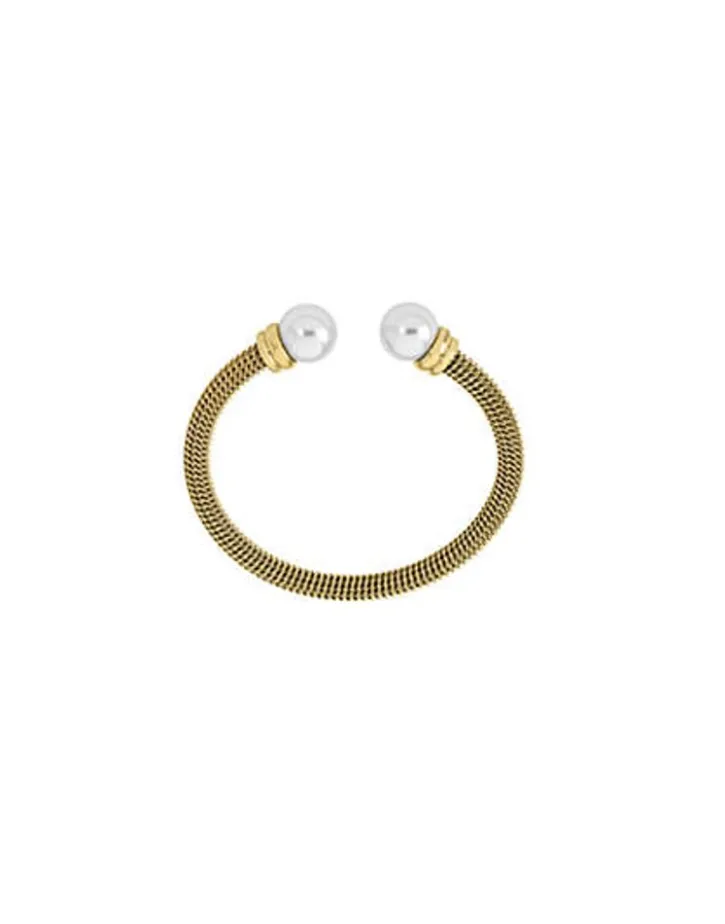 Hot Majorica Gold Plated Bracelet Tender White Pearl