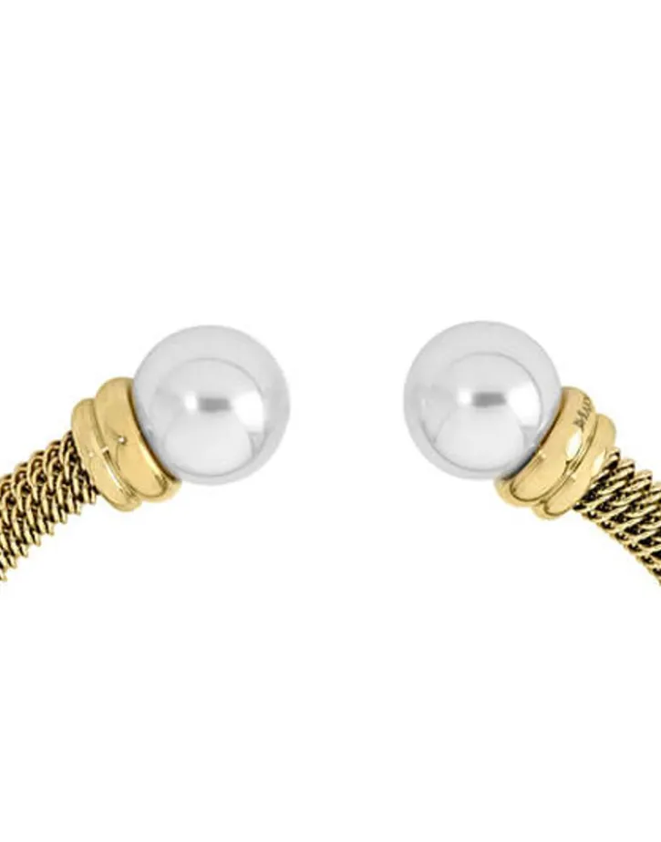 Hot Majorica Gold Plated Bracelet Tender White Pearl