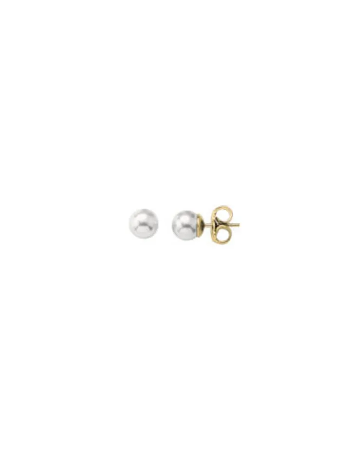 New Majorica Gold Plated Cies With 5Mm White Pearl