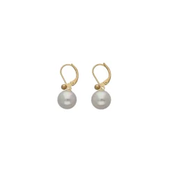 Cheap Majorica Gold Plated Earrings Nuada With 10Mm White Pearl French Clasp