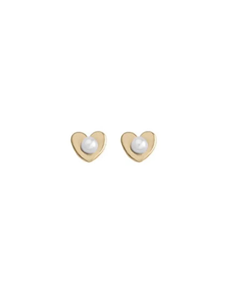 Cheap Majorica Gold Plated Girl Earrings Pure Love