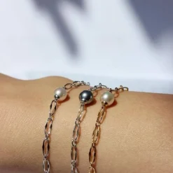 Best Majorica Gold Plated Link Bracelet Cies With White Pearl