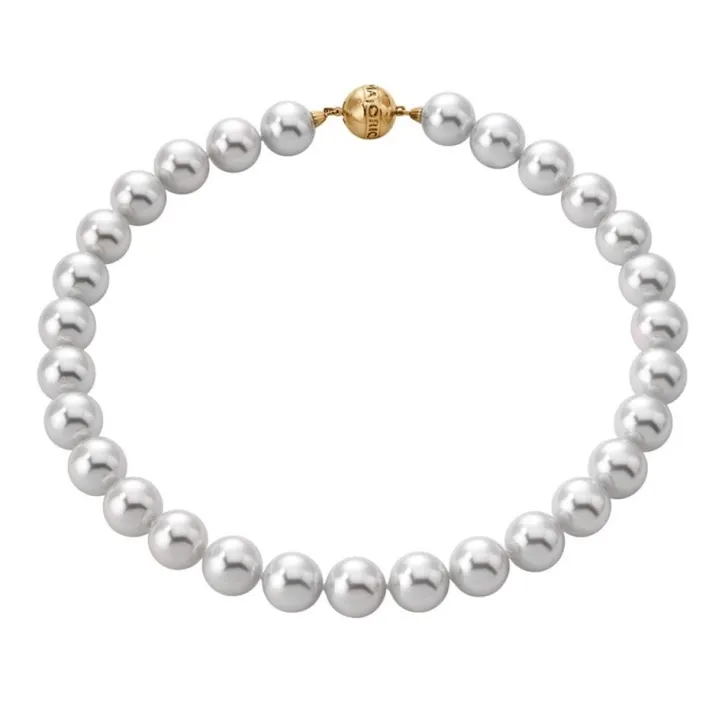 Flash Sale Majorica Gold Plated Lyra Necklace 12Mm 45Cm