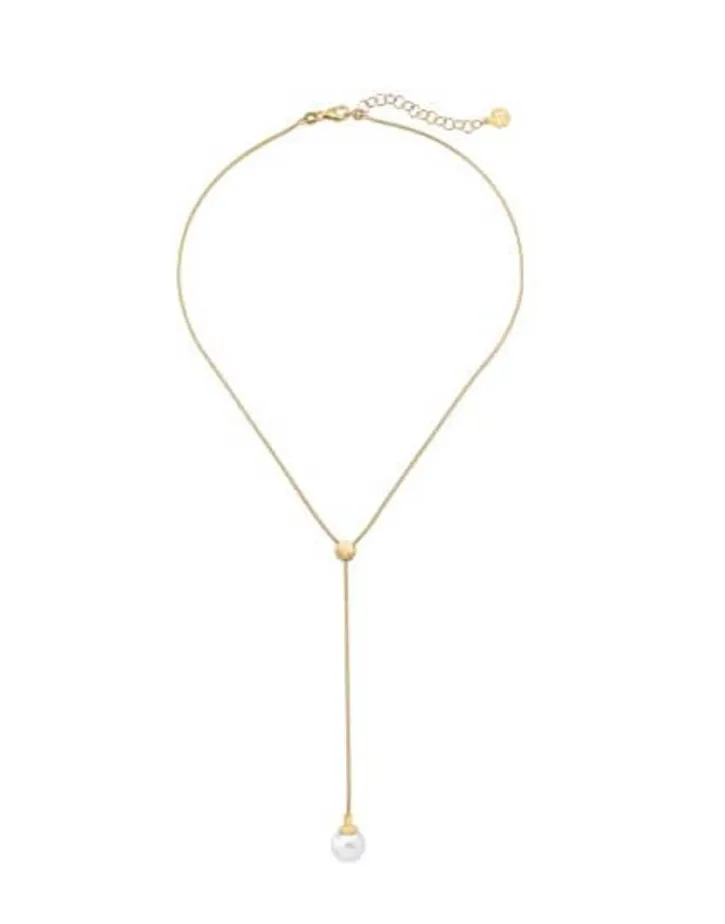 Best Sale Majorica Gold Plated Necklace Alba With White Pearl