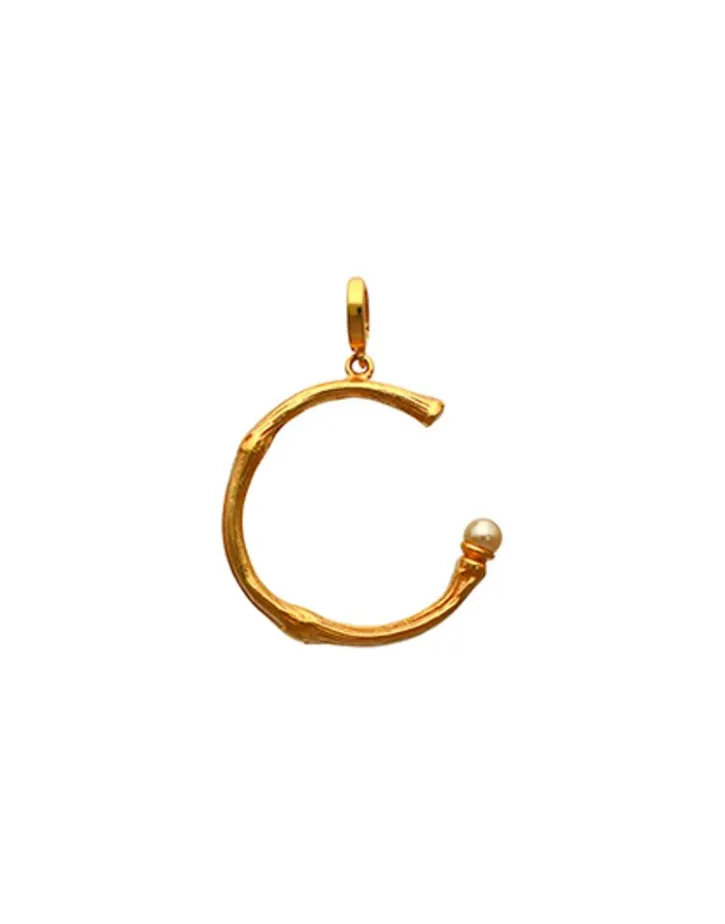 Best Majorica Golden Bamboo Pendant With Champagne-Coloured Pearl