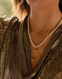 Best Majorica Golden Bamboo Pendant With Champagne-Coloured Pearl