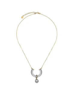 Hot Majorica Golden Necklace With Ayla Pendant In High-Resistance Glass