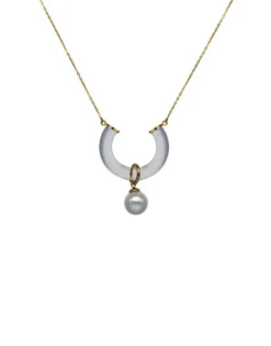 Hot Majorica Golden Necklace With Ayla Pendant In High-Resistance Glass