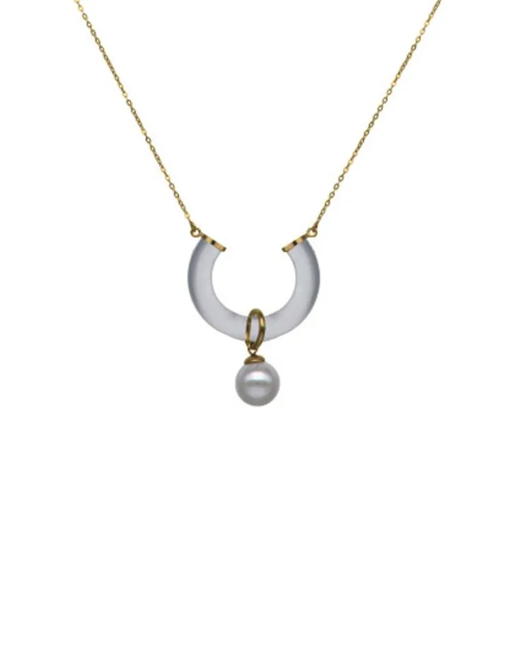 Hot Majorica Golden Necklace With Ayla Pendant In High-Resistance Glass