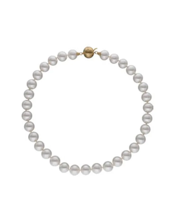Cheap Majorica Golden Silver Necklace Lyra 10Mm 45Cm