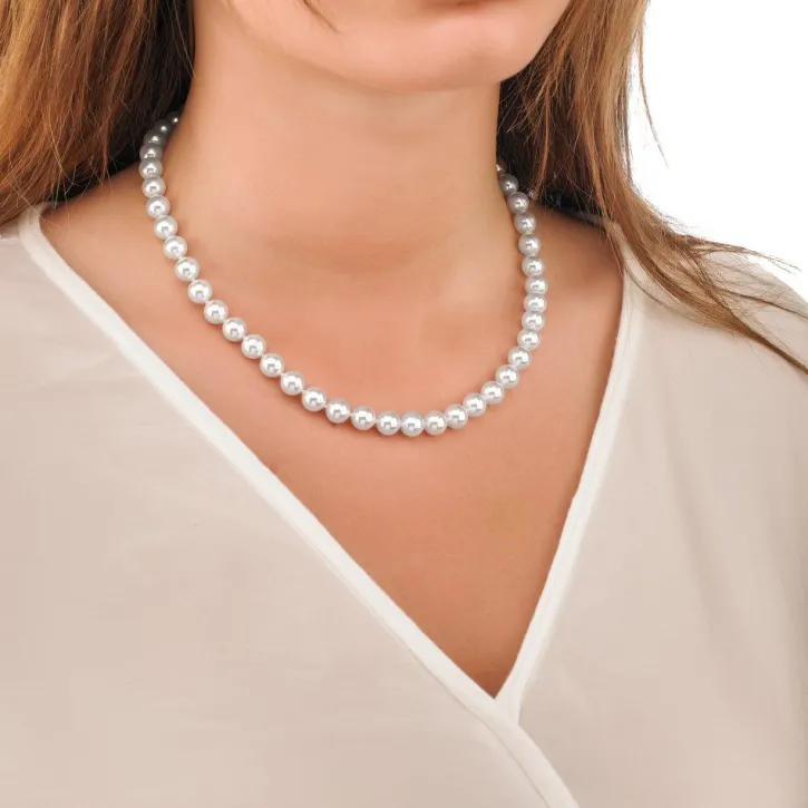 Shop Majorica Golden Silver Necklace Lyra 8Mm 45Cm
