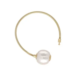 Fashion Majorica Golden Steel Zindis Bracelet 16Cm