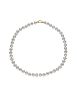 Outlet Majorica Golden-Plated Silver Necklace Lyra 10Mm 50Cm