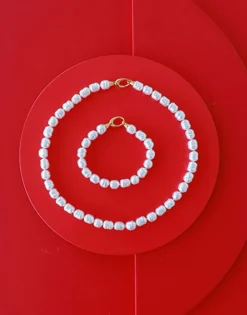Clearance Majorica Gold-Plated Necklace Agora