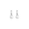 Hot Majorica Hoop Earrings Chara In Silver With White Pearl