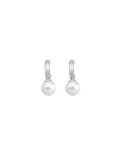 Hot Majorica Hoop Earrings Chara In Silver With White Pearl