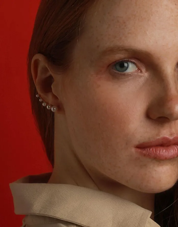 New Majorica Kea Gold Earcuff Earring With Round Pearls