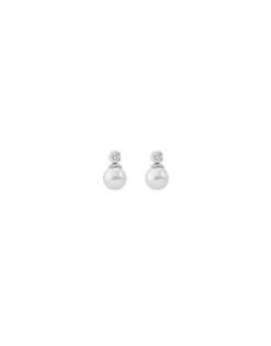 Flash Sale Majorica Kuma White Pearl And Zirconia Earrings