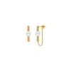 Cheap Majorica Lagom Long Earrings In Steel And White Pearl