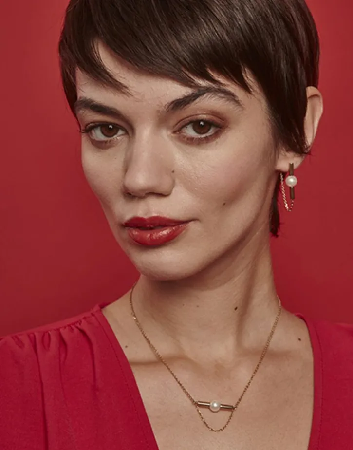 Cheap Majorica Lagom Long Earrings In Steel And White Pearl