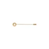 Clearance Majorica Le Club Long Gold Steel Broach With Logo And White Half Pearl