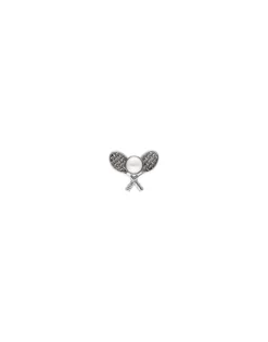 Outlet Majorica Le Club Tennis Broach In Steel With A Half White Pearl
