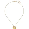 New Majorica Le Palm White Pearl Gold-Plated Steel Necklace