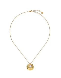 New Majorica Le Palm White Pearl Gold-Plated Steel Necklace