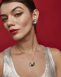 Online Majorica Le Palm White Pearl Steel Necklace