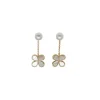 Clearance Majorica Long 2 In 1 Ayanti Earrings With A Round, White Pearl