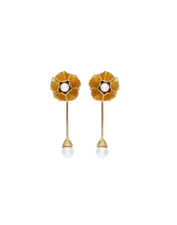 Outlet Majorica Long Clavelina Earrings With Pearls And Omega Clasp