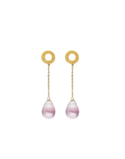 Shop Majorica Long Luar Earrings With Ruby Red Gradient Baroque Pearls