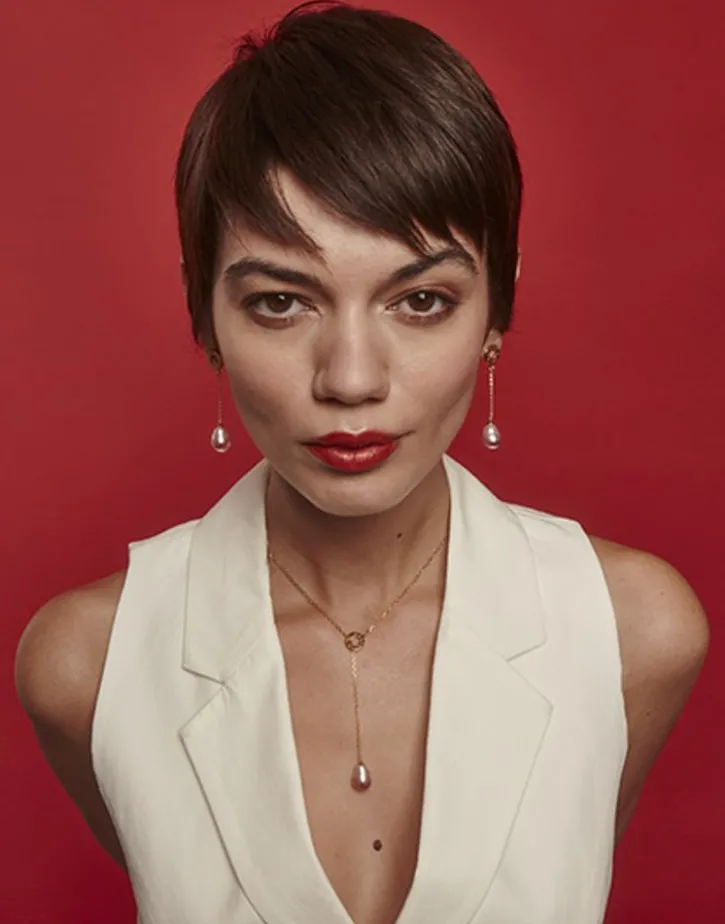 Shop Majorica Long Luar Earrings With Ruby Red Gradient Baroque Pearls