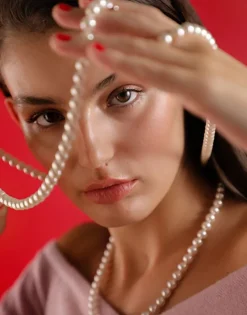 Cheap Majorica Long Necklace Jour With 8Mm White Pearls 150Cm