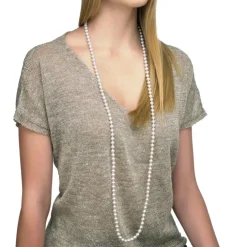 Discount Majorica Long Necklace Jour With 10Mm White Pearls 120Cm
