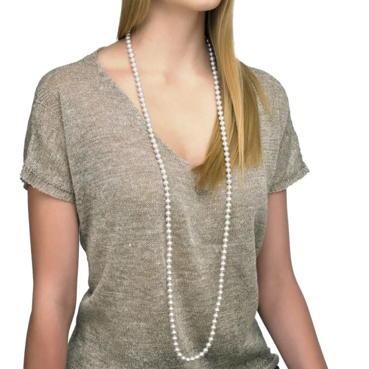 Discount Majorica Long Necklace Jour With 10Mm White Pearls 120Cm