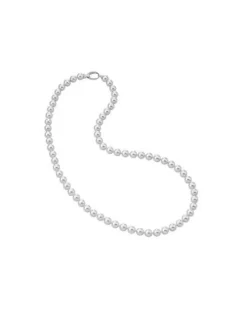 Store Majorica Long Silver Necklace Lyra 8Mm White Pearl 80Cm
