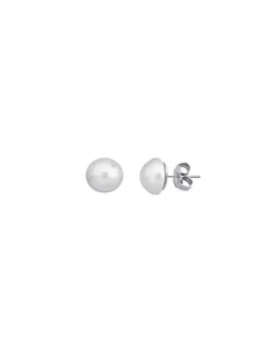 Clearance Majorica Mabe 10Mm White Pearl Earrings In Silver