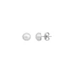 Clearance Majorica Mabe 8Mm White Pearl Earrings In Silver