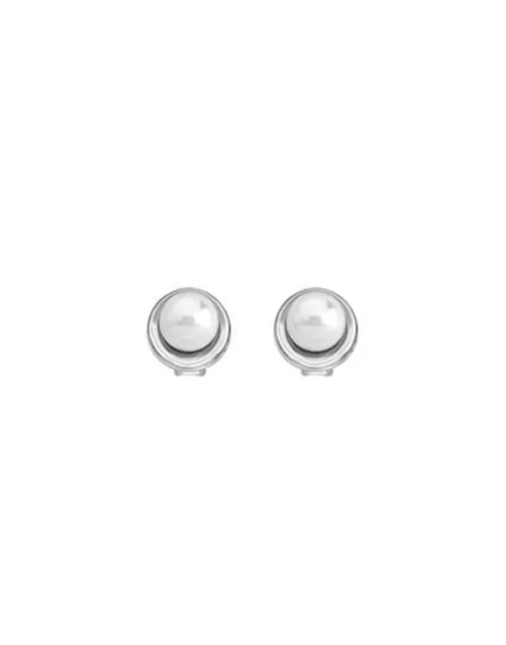 Online Majorica Margot Silver Earrings With An Embedded Round Pearl