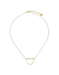 Fashion Majorica Minimalist Lagom Necklace In Steel And White Pearl