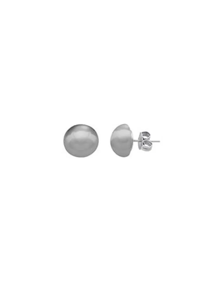 Shop Majorica 12Mm Grey Mabe Pearl Earrings In Silver