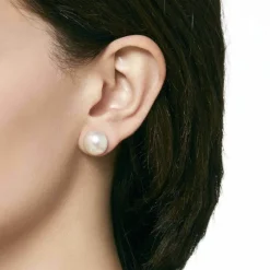Clearance Majorica 12Mm White Mabe Pearl Earrings In Silver