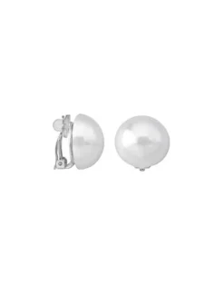 Store Majorica 18Mm White Pearl Mabe Clip Earrings