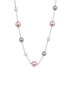 Outlet Majorica Necklace Ilusion White, Nuage And Pink Pearls